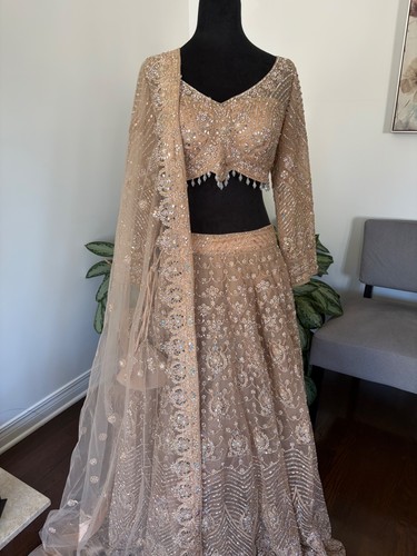 Beige designer lehenga choli - beige,