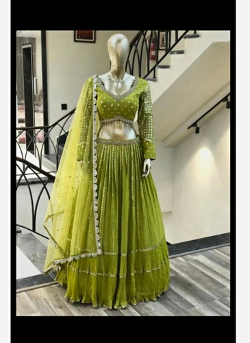 Damen grün chiffon pailletten - chiffon,