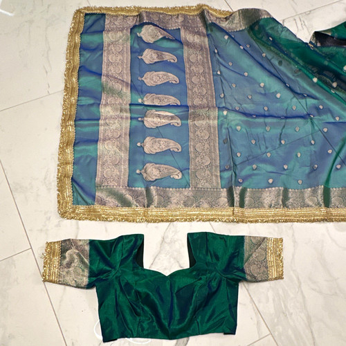 Damen sari set aus seide - damen,