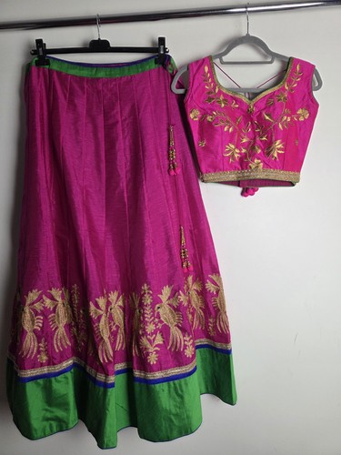 Rosa indische lengha choli - indische,