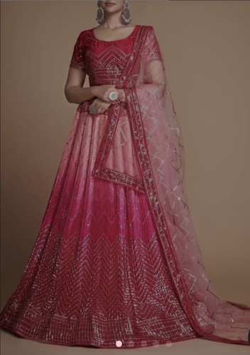 Rosa cerise pailletten choli - rosa,