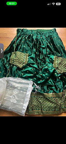Damen grün verziert lehenga - grün,