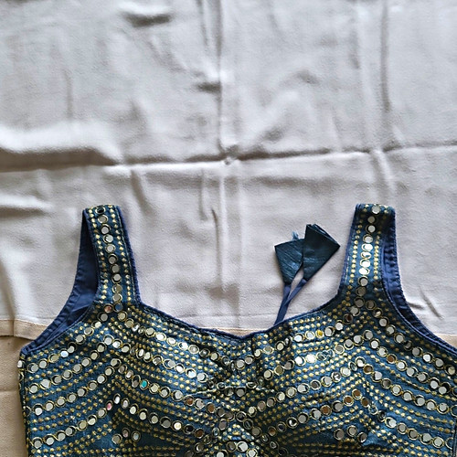 Choli bluse damen blau - choli-bluse,