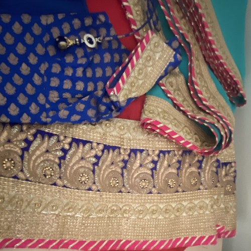 Blau rosa chaniya choli - blau,