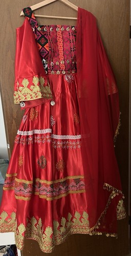 Choli kleid damen rot gold - damen,