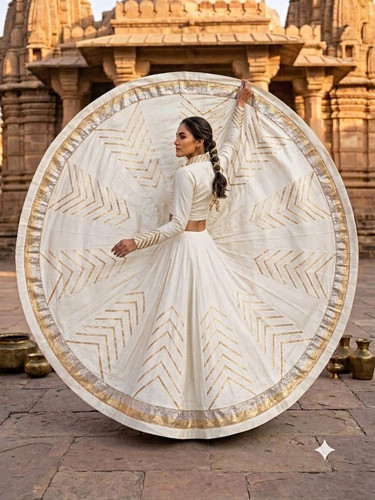 Damen elfenbein lehenga choli - elfenbein,
