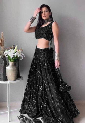 Schwarz lehenga choli - schwarz,