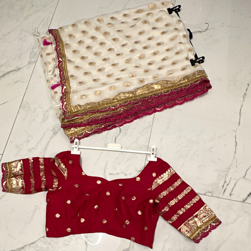 Damen choli bluse sari set - sari,