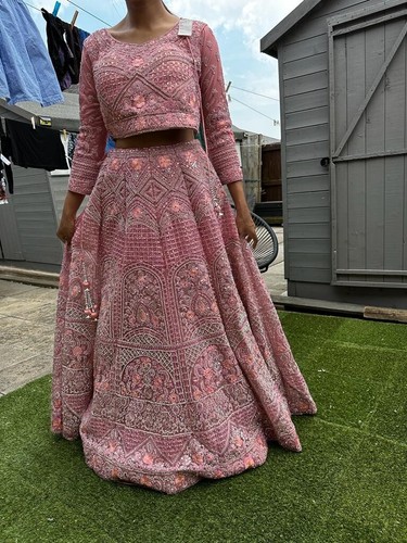 Schwere hellrosa lehenga choli - hellrosa,